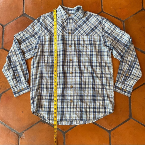 Duluth Trading Mens Armachillo Shirt Blue Cooling Roll Tab Sleeve Fishing Sz M - Picture 6 of 7